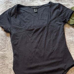Forever 21 Black Scoop Neck Bodysuit